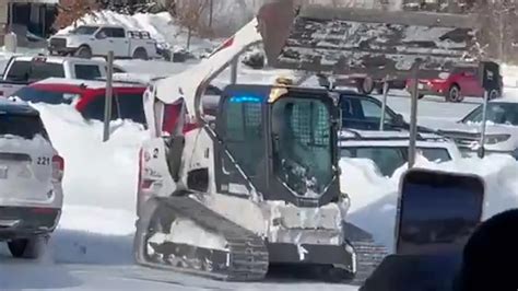 skid steer police car|'On a rampage': Video shows Nebraska man slam Bobcat into .